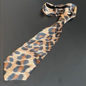 Leopard Print Tie - Brown and Black